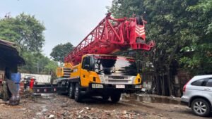 Rental crane 30 ton Bogor untuk pengecoran jembatan beton di Citeureup.
