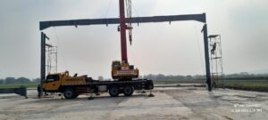 Rental crane Bogor untuk erection baja di kawasan militer
