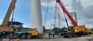 Lifting gas tank oksigen hidrogen argon Air Separation Unit ASU 45 ton crane Cibitung